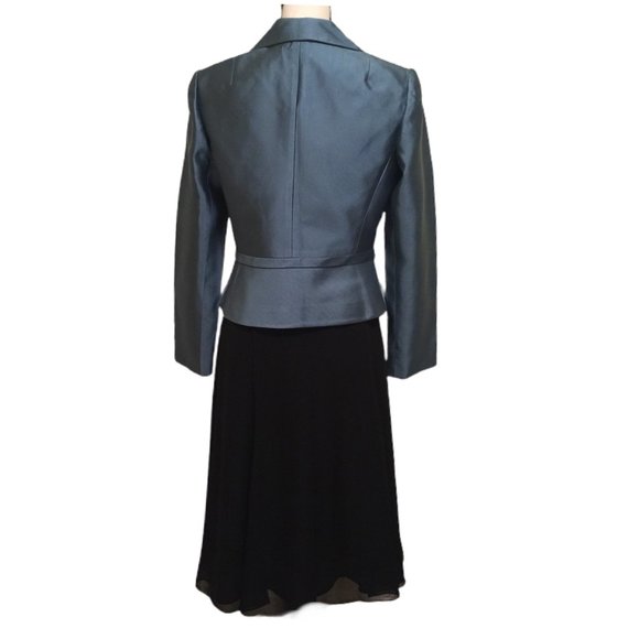 Talbots Blue Jacket & Black Skirt Ensemble Size 8 - Picture 3 of 13